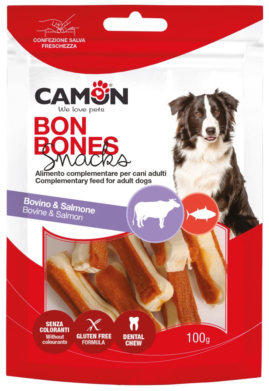 Ossicini in pelle bovina con salmone