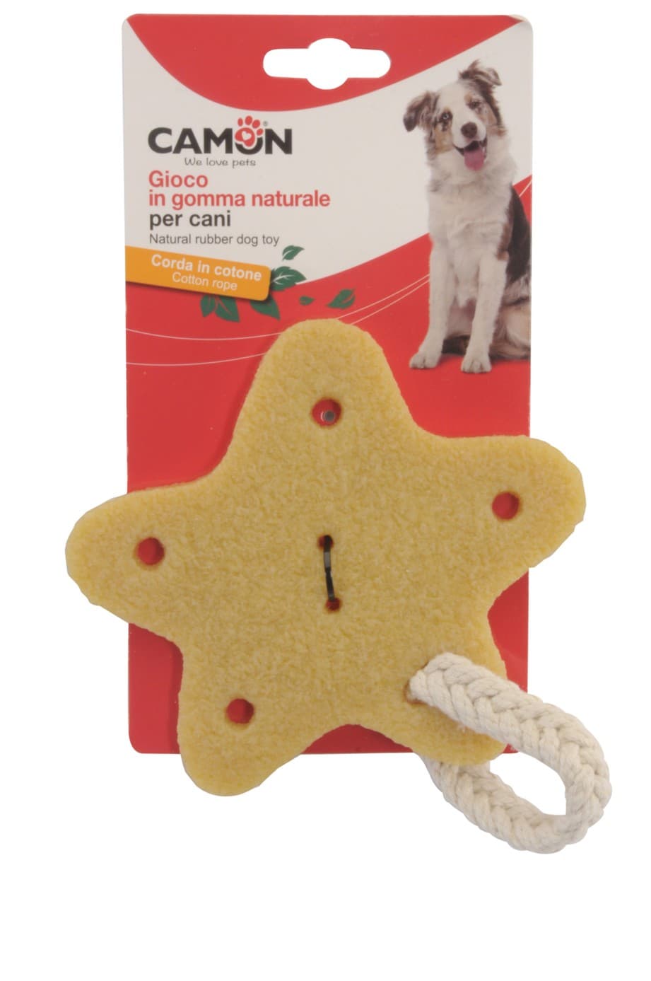 Gioco per cani - stella con gomma naturale e corda