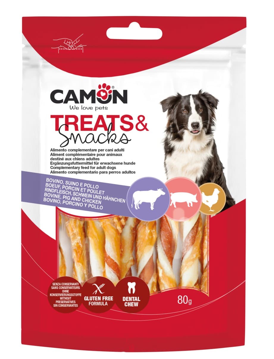 Rolls bicolore di pelle bovina e suina con pollo