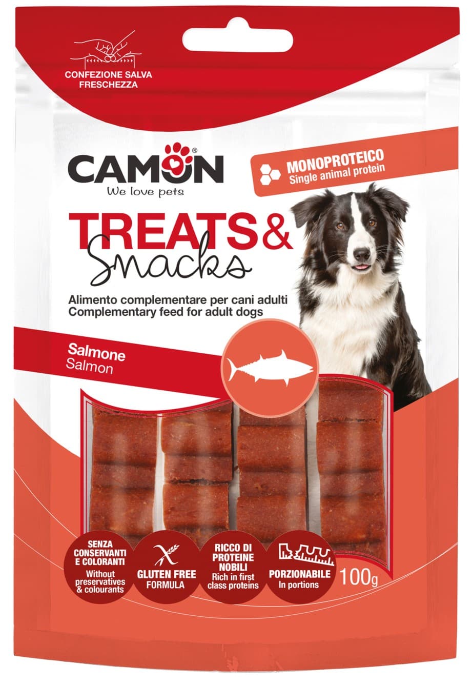 Snack barretta porzionabile al salmone