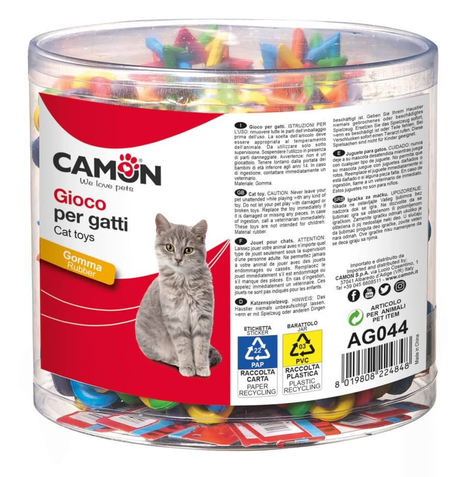 Palline intrecciate in gomma per gatti