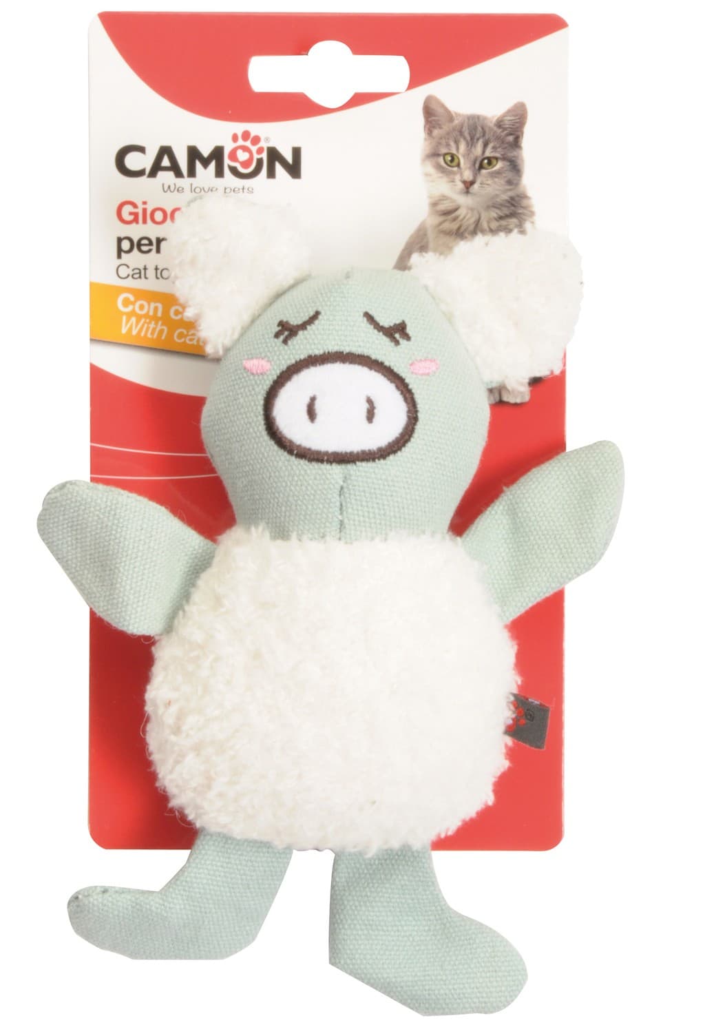 Gioco per gatti - maialini fantasia in tessuto con catnip