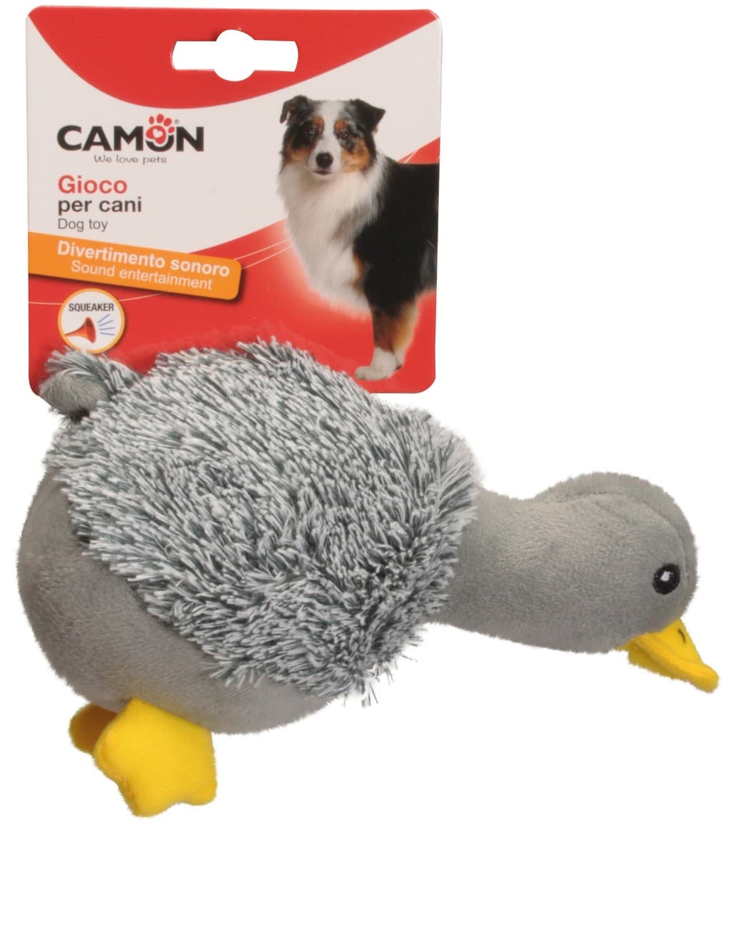 Gioco per cani - anatra in poliestere con squeaker