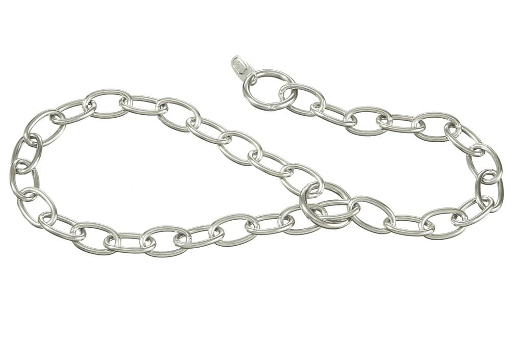 Collare a strangolo con maglia ovale in acciaio