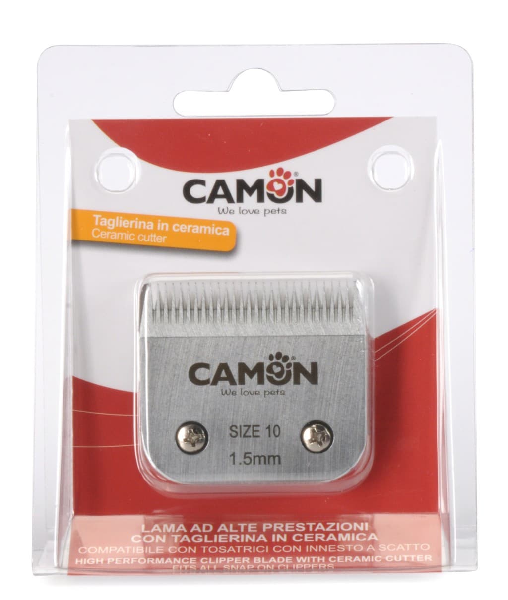 Pettine Camon con taglierina in ceramica per tosatrici professionali - 1,5 mm - 10